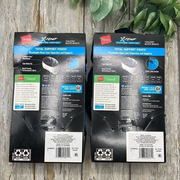 Hanes X-Temp Total Support Pouch Utility Pocket Boxer Briefs 2, 3-Pack Size S - Picture 2 of 9